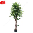 Decorative Indoor Silk Green Simulation Trees Fake Ficus Plant Artificial Banyan Tree