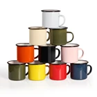 Wholesale FDA Approved Colorful Campfire Mug with Custom Printing Enamel Tin Mug for Outdoor