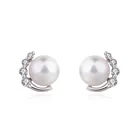 fashion high-end 925 sterling silver pearl stud earrings ladies accessories pearl earrings