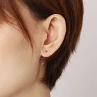 Earrings Pure Women's Diamond Heart Earrings 18K Real Gold Pure Gold Earrings