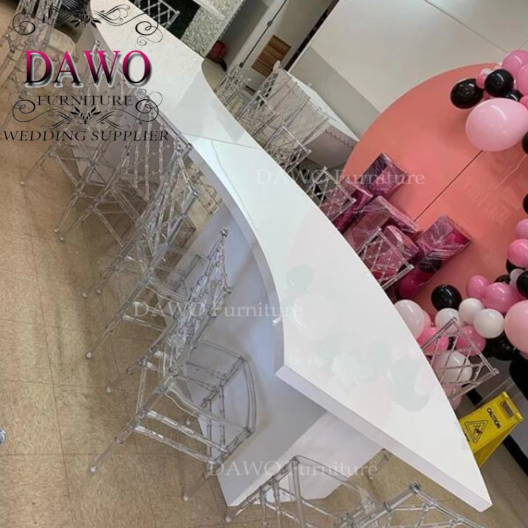 MDF top metal base manufacture half round tables for events