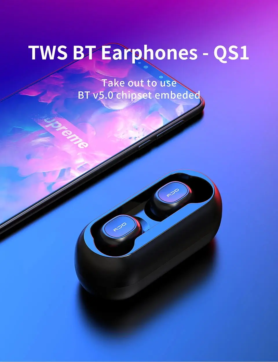 for qcy t1 Stereo Blue Tooth Earphones Original for qcy earbuds - ANKUX.COM
