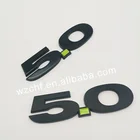 Green Car Emblem Black Green 5.0 Emblem Nameplate Trunk 3D Sticker Badge Car Sticker