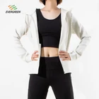 High Quality New Sport Workout Long Sleeves Womens Zip Hoodie Women Cropped Hoodie