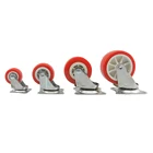 1.5/2/2.5/3 inch red castor wheels with zinc plate for furniture