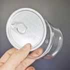 Airtight Plastic Lids Odorless Dry Food Jars Custom Label 3.5 g Tins Can Flower Storage Empty Clear Plastic Tin Cans