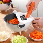 Magic Multifunctional Hand Rotate Drain Basket Kitchen Fruit Shredder Grater Slicer Vegetable Cutter