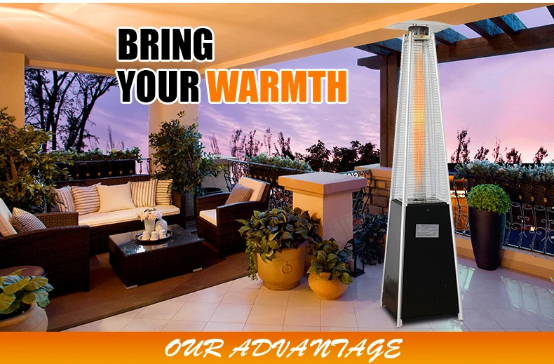 Professional LPG sun glow patio heater coated iron adjust the height