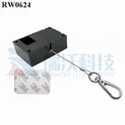 RUIWOR RW0624 Cuboid Spring Cable Cord Retractor Plus Stop Function and Key Hook Wire Rope End as Tethered Mechanism