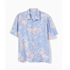 custom logo hot selling mens blule rayon lightweight floral printed shirts