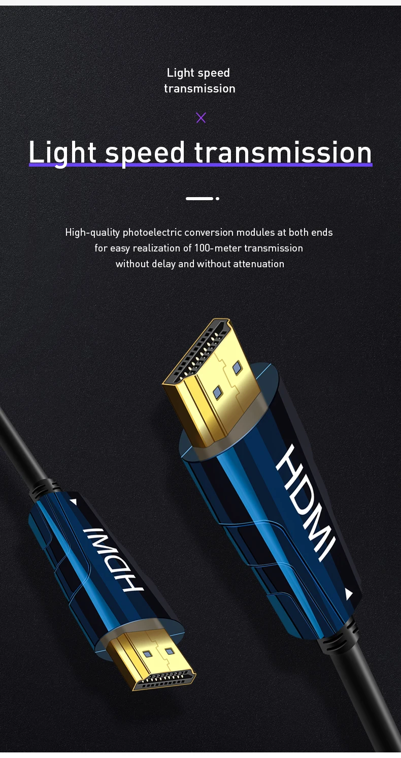 4K 60HZ 2.0 hdmi extender fiber optic cable for TV and converter - ANKUX.COM