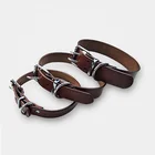 Custom Durable Adjustable size Luxury Padded Pet Leather Dog Collar