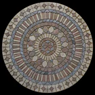 White marble mosaic medallion stone refine mix black triangle dots
