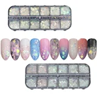 Nail Products 12 Kinds Of Transparent Color Laser Nail Sequin Patches With Manicure Beauty Products Kit