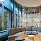 Long Glass column pendant lighting chandelier