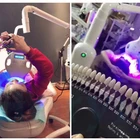 Teeth Whitening Rotation Arm Portable Laser LED Lamp Dental Teeth Whitening Light Machine With Wheels