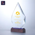 Awards Wooden Awards Engraving Glass Awards K9 Crystal Awards Corporate Awards Crystal With Wooden Base