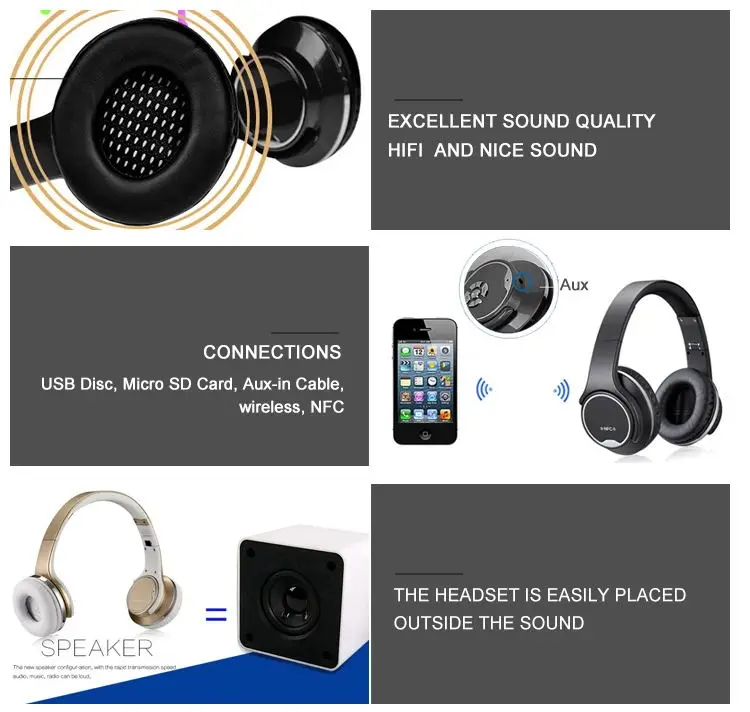 Factory wholesale newest active noise cancelling stereo wireless bluetooth headphone with nfc function - ANKUX.COM