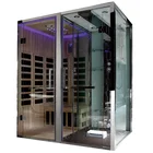 Chinese Bathroom Bath White Pine Commercial 2 Person Traditional Steam Sauna Shower Room