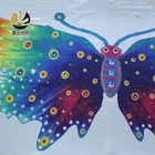 100%Polyester 100D Rainbow Butterfly Printed Chiffon Tops For Girls Dress Costume Children Toy Wing Fabric