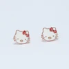 New Come Good Price 925 Sterling Silver Hello Kitty Stud Earrings