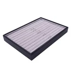 custom logo light weight wooden cover PU leather velvet inner ring jewelry display tray ST001-RC1