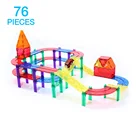 One-Stop Service Latest New 76pcs Car Track Magnetic Tiles Plastic Magnetic Building Blocks Toys For Kids