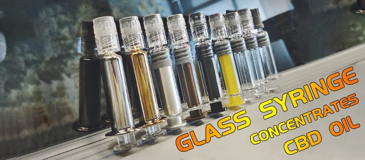 Glass Syringe for concentrates or CBD oil or Cosmetic(Hyaluronic Acid Injection and Storage) or Pharmaceutical packing