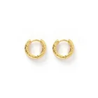 Hoop Earring 925 Sterling Silver Stamp Hiphop Crush Hammered Simple Huggie Hoop Earring