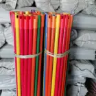 Stick 122x2.2cm PVC Coated Wooden Broom Handle Mop Stick With Thread Wooden-colored Broomstick