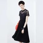 2019 New Product Classic Fashion Small O-neck Lace Black Blouse Women
