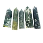 Natural Wholesale Natural Moss Agate Point Crystal Point Tower Stone Crystal Points