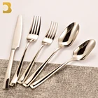 2019 hot wholesale mirror quadrate handle spoon fork flatware sets