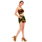 Pants Dress Pants New Fashion Women Short Pants Rasta 2 Pieces Set Printed Rasta Beach Dress