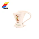 New Custom Cute Girl White Coffee Porcelain Mugs Wholesale