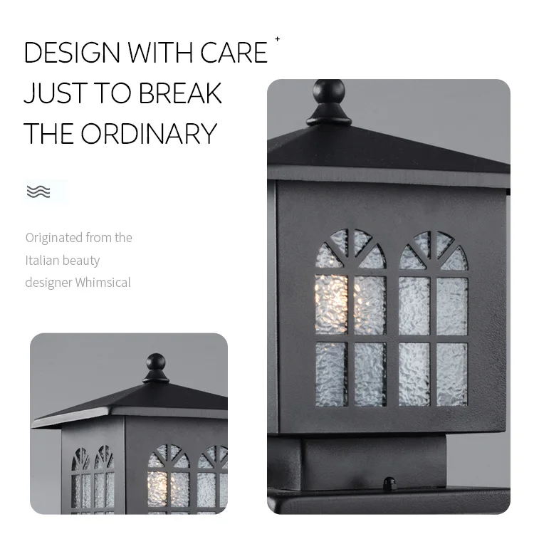 Modern High Quality Waterproof Outdoor Black Terrace Lighting Pillar Lights