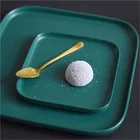 Home goods green color square shape fancy cheap bulk modern dinner plates