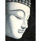 Modern 3D Wall art large Buddha head portrait decoration oil painting canvas picture