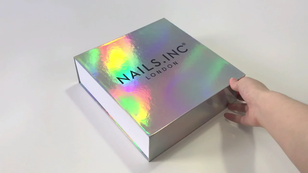glitter holographic cosmetic paper packaging boxes luxury gift