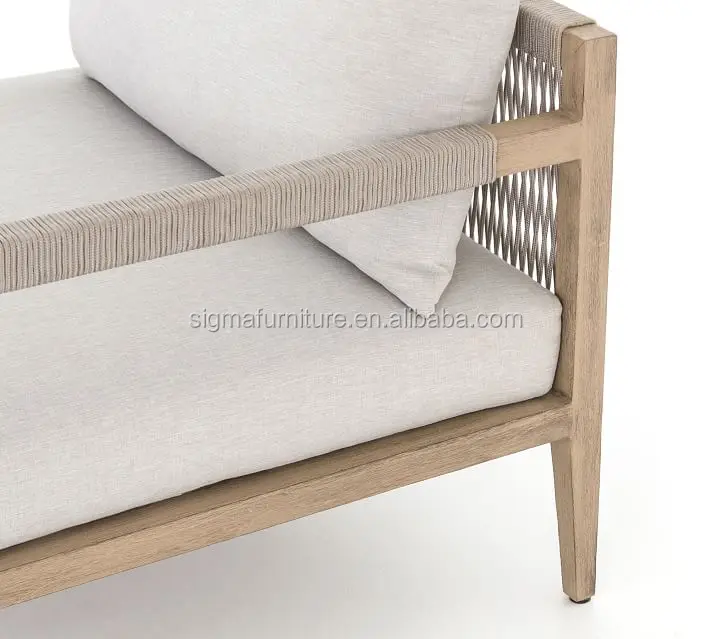 New arrival all weather outdoor furniture patio garden courtyard teak solid wood lounge chaise armchair
