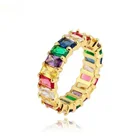 YIDING Women 6 7 8 9 size 18K CZ gold plated micro paved Yoga Healing 7 chakra ring Zircon Crystal Gemstone chakra ring