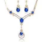 Amazon Hot Fashion Bride Zircon Crystal Jewelry Pendant Earrings Necklace Set