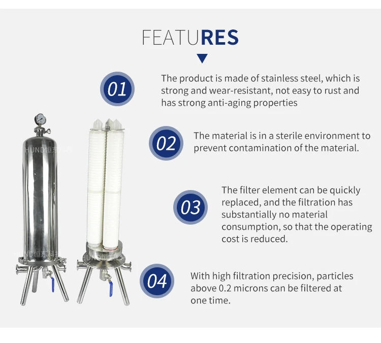 Stainless steel polypropylene millipore membrane filter for wine filter