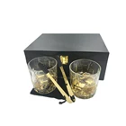 Creat gold color stainless steel whiskey ice cube and whiskey stone engrav and gift box whiskey stone