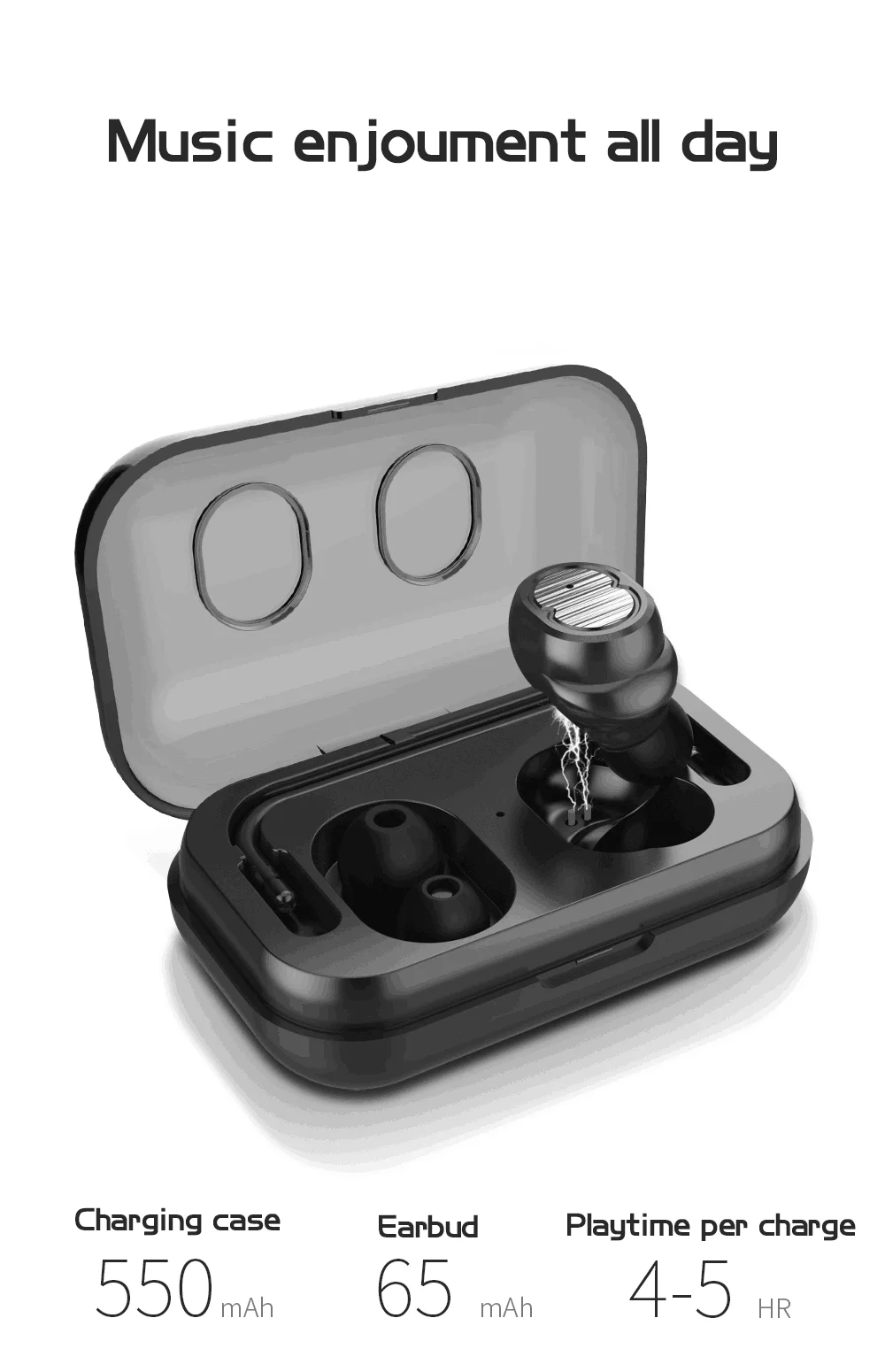 2019 hot selling TWS-X6 noise cancelling single earphone touching control wireless earbud with charging case - ANKUX.COM
