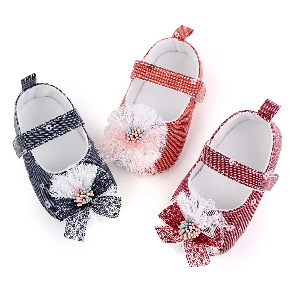 New arrival beauty bow princess shoes newborn toddler shoes girls in bulk manufacture