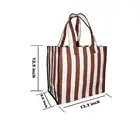 Hot sell reusable Large Fordable Reinforced Heavy-Duty Fashion Stripe PP Woven Bags with Long Handles