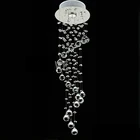 Small Living Room Dining Modern LED Crystal Spiral Lighting Lustres De Cristal Rain Drop Mini Chandelier