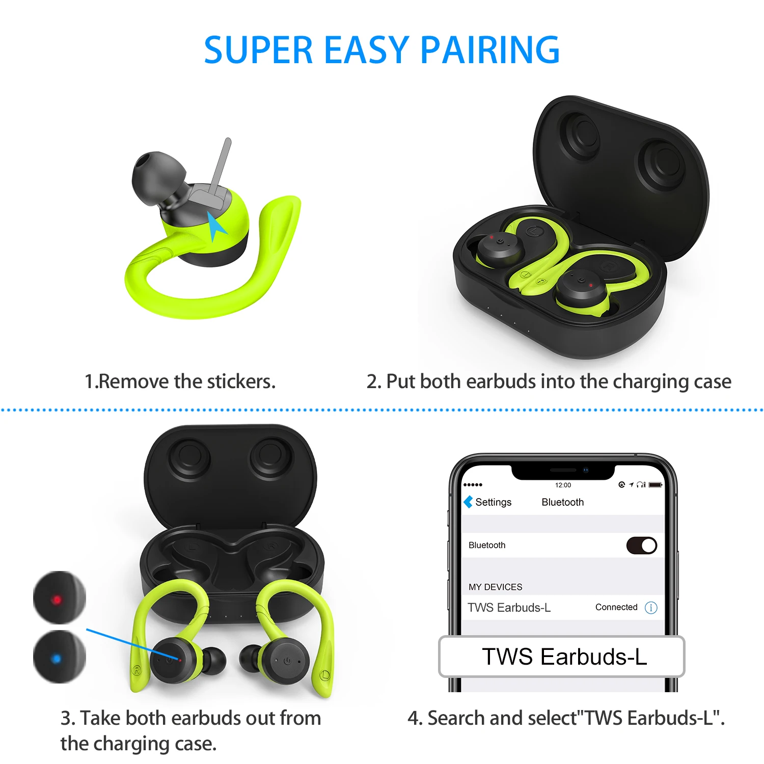 New amazon hot wireless earbuds bluetooth 5.0 with magnetic charging case support Wireless Charging Airoha 1532 - ANKUX.COM