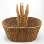 Rattan Cane Baskets with Covers and Handles for Hotels and Picnic